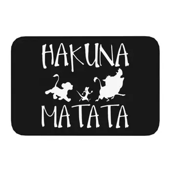 Timon Pumba Hakuna Matata Подложка за входна врата против хлъзгане Вътрешна водоустойчива изтривалка Всекидневна Входен килим