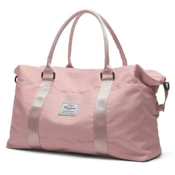 Travel чанта голям капацитет водоустойчив Duffel чанта сгъваема спортна голяма пазарска чанта за рамо за почивка уикенд фитнес