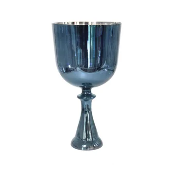 Treasure Blue Handheld Chalice Crystal Singing Bowl Crystal Music Bowl Percussion Instrument Yoga Sound Therapy Healing Singing