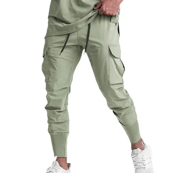 Trendyol Мъжка модерна марка Фитнес зала Loose Multi Pocket Tactical Cargo Pants Тънки Sweatpants Спортни панталони Джогинг Мъже Pantalon Homme