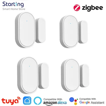 Tuya Детектори за врати Защита на сигурността Zigbee Smart Door Sensor Smart Life APP Control Open Closed Door Via Alexa Google Home