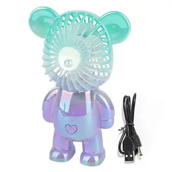 Violent Bear Fan USB акумулаторна Mini Handheld Fan Colorful Outdoor Mini Creative Desktop Mute Charging Portable Handheld Fan