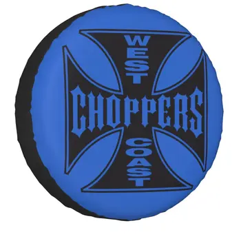 West Coast Iron Cross Choppers Резервна гума Cover Case Bag Pouch Wheel Covers за Mitsubishi Pajero 14