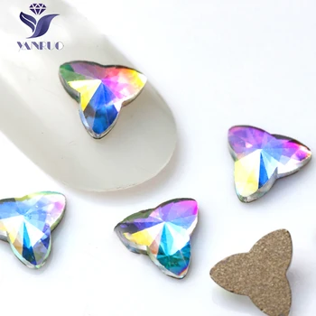 YanRuo 6mm Rivoli Clover Flatback Diamond Beauty Accessories Бижута Стъклени кристали Направи си сам дизайн консумативи нокти изкуство декорации