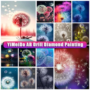 YiMeido цип чанта AB диамант живопис цвете снимки на кристали диамант бродерия пейзаж глухарче DIY мозайка стена изкуство