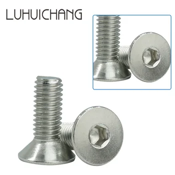 luhuichang m8 304 неръждаема стомана плоска глава зенкерована глава шестнадесетичен винт за капачка на главата