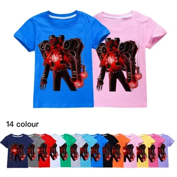 skibidi тоалетна Детски ежедневни ризи с къс ръкав Titan Speakerman Тънки тениски Графични върхове с О-образно деколте Тениски за момчета момичета