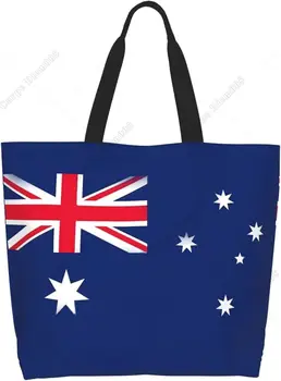 Австралия флаг голяма пазарска чанта за жени и мъже многократна употреба рамо чанти за фитнес пазаруване плаж пътуване голяма пазарска чанта за жени еко чанта