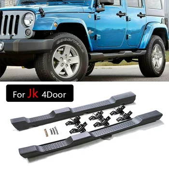 Автомобилен страничен стъпков педал с теглич за джип JK 2007-2017 Черна странична стъпка охрана защита Retrofit Auto Accessorie Running Board Bar