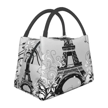 Айфеловата кула Париж изолирани обяд чанта за къмпинг пътуване романтичен френски водоустойчив охладител термични Bento кутия жени