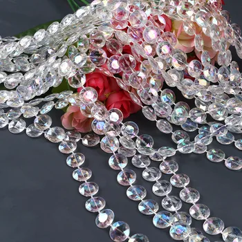 Акрилни цветни кристални мъниста String Chain Красиви гирлянди нишки за коледно дърво висящи сватбени тържества