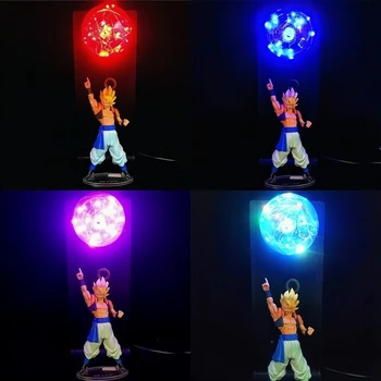 Аниме Драконова топка Нощна лампа Настолна лампа Led Светеща творческа ръчно изработена играчка Трансгранична жизненоважна Bullet Goku Super Saiyan подаръци