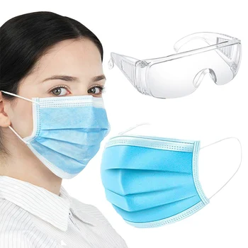 Анти-плюене маска за лице очила комплект Tansparent Защита на очите против пръски Защитни очила Анти-плюеща маска за лице Комплект очила