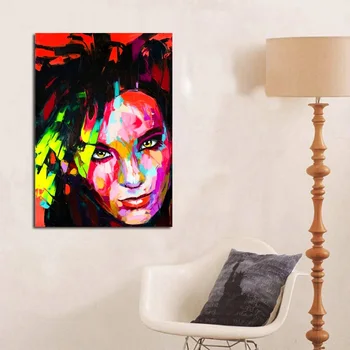 Безплатна доставка Рисувани с маслени бои Модерни абстрактни изкуства Цветни стенни картини Мода дама фигура портрет изкуство върху платно