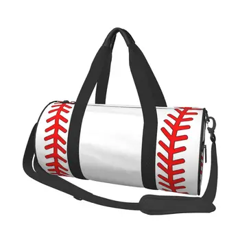Бейзболни шевове фитнес чанта мода готино уикенд спортни чанти с обувки обучение дизайн чанта ретро фитнес чанта за мъже жени
