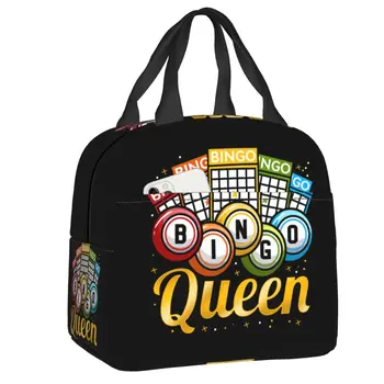 Бинго кралица обяд чанта преносим термичен охладител изолирани Bento кутия за жени деца работа училище пикник пътуване храна голяма пазарска чанта