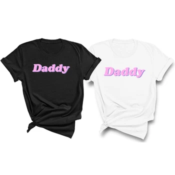 Бял Секси Начало Топ Tee татко писма памук секси тениски за жени и мъже плюс размер летни тениски Kawaii дрехи