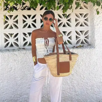Бял без презрамки секси къси върхове мода лято blusa sexi mujer къдри превръзка еластични мини камизоли реколта блуза Camis жилетка