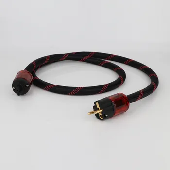 Висококачествен OFC меден аудиофилски захранващ кабел 17MM кабел Фигура 8 IEC-C7 AC захранващ кабел Lead HIFI захранващ кабел