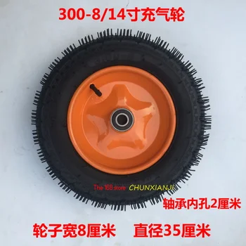 Висококачествена 300-8 пневматична 14-инчова гумена колесна количка тигрова гума амортисьор безшумен 3.00-8 гума