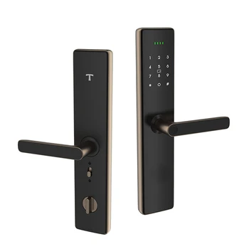 Водоустойчив интелигентен ключ без ключ Touch ID заключване на вратата пръстов отпечатък Tuya App Електронна парола Биометрични пръстови отпечатъци Интелигентна дръжка за заключване