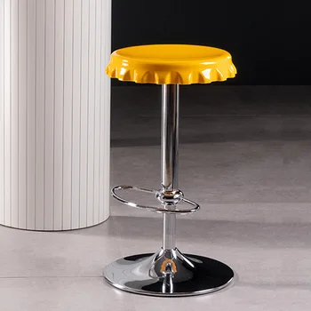 Водоустойчив лифт бар стол кръгъл въртящ се Yallow рецепция бар стол пневматична база минималистичен Sgabelli да бар домакински предмети