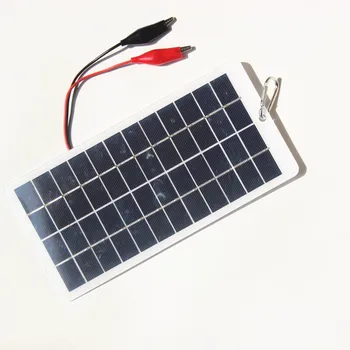 Водоустойчив слънчев панел 5W 12V външен DIY зарядно устройство за слънчеви клетки Преносима слънчева система за зарядни устройства за мобилни мобилни телефони