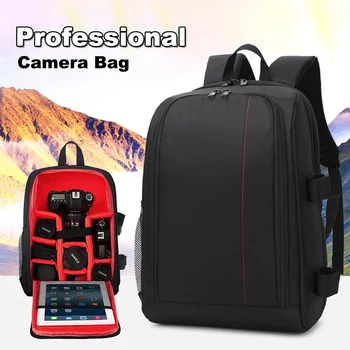 Водоустойчив фотоапарат чанта раница голям капацитет фото чанта платно камера обектив чанта за Canon Nikon годни за 15.6 инчов лаптоп