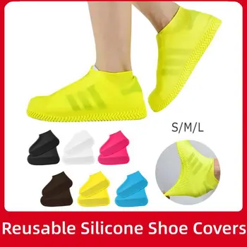 Водоустойчиви силиконови капаци за обувки S / M / L капаци Устойчив на хлъзгане гумен дъжд ботуши Протектор против хлъзгане обувка за дъждовен ден