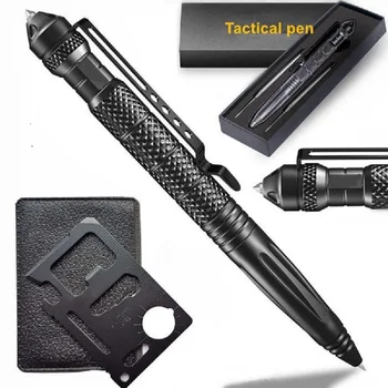Военна тактическа писалка Професионална писалка за самозащита Авариен прекъсвач на стъкло с EDC Multi Tool Кредитна карта нож за мъже Татко