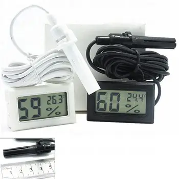 Вътрешен удобен LCD цифров термометър аквариум хигрометър температура мини хигрометър влажност инструменти със сонда B4
