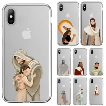 Вяра Християнски религиозен Исус Ясен калъф за телефон за iPhone 11 12 Mini 13 14 Pro XS Max X 8 7 6s Plus 5 SE XR прозрачна обвивка