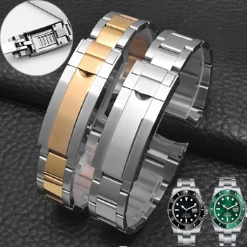 Гледайте гривна за Rolex SUBMARINER DAYTONA SUP GMT мъже фина настройка издърпайте бутон закопчалка Band 20 мм неръждаема стомана часовник лента верига