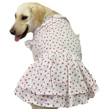 Големи дрехи за кучета Лятна голяма рокля за домашни любимци Corgi Shiba Inu Samoyed Husky Labrador Голдън ретривър бултериер облекло пола