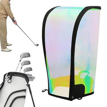 Голф чанта капак качулка колоритен лек голф чанта капак прозрачен голф клуб чанти дъждобран главата капак водоустойчив голф клуб чанта