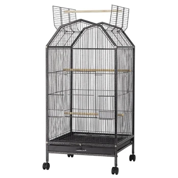 Голяма външна тел от неръждаема стомана Pet Cat Dog Bird Parrot Cage Метална клетка за развъждане на птици