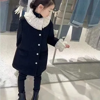 Дамско палто с памучно яке и удебелено палто 2024 Ново зимно облекло Детско облекло Модерно и универсално