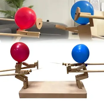 Двуместна бойна игра Бърза игра с балон с дървени кукли за фехтовка за вълнуващо забавление Poke балон играчка Whack за 2