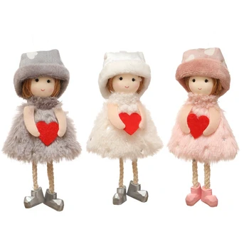 Ден на майката Свети Валентин Червено сърце Топ шапка кукла сладко момиче кукла високо качество плат майка празник подарък висулка