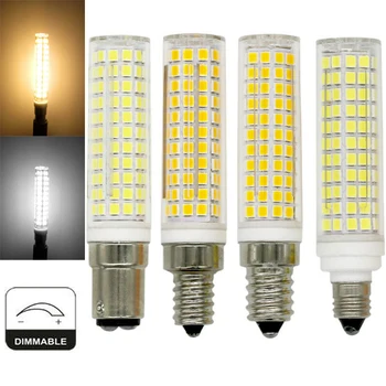 Димируеми LED крушки за царевица Mini BA15D E11 E12 E14 15W 136 светодиода Керамични светлини 220V лампа Замяна на 150W халогенни лампи Студено топло бяло