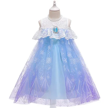 Дисни принцеса замразени Елза рокли детска риза деца носят рокли малко момиче рокля Коледа принцеса дрехи