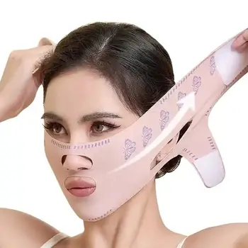 Дишаща V лента за лице Повдигане на бузите Тънка маска за лице V-Line против оформяне на бръчки брадичка превръзка за лице Намаляване на двойното A4K2