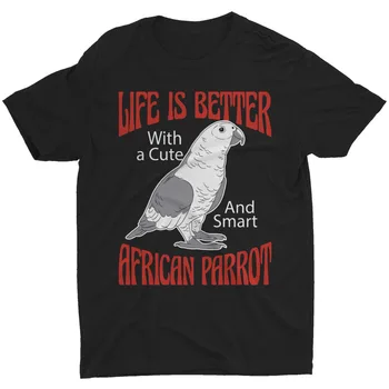 Домашен любимец африкански папагал смешно поговорка цитат T риза птица любовник мъжки графичен ретро чай дълги ръкави