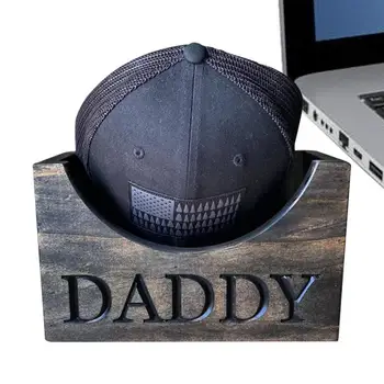 Дървена бейзболна кутия Дървена шапка кутия за съхранение с DAD издълбани дървени стилни шапка дисплей багажник дърво шапка кутия за съхранение шапка дисплей случай