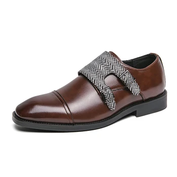 Европейски американски стил Двуреден бизнес обувки Мъжки мокасини с плоско дъно Обувки от висок клас Мъжки ежедневни обувки
