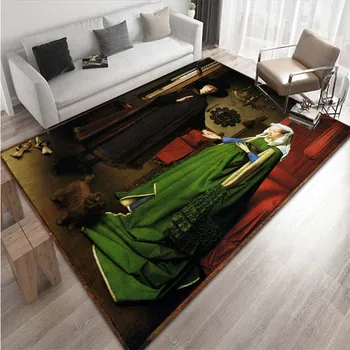 Европейски известен живопис модел хол килим етаж мат хол декорация килими за легло стая открит килим мат