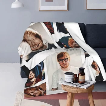 Ед Шийрън Сингър одеяла фланела през целия сезон многофункционален лек хвърлят одеяло за домашен офис килим парче
