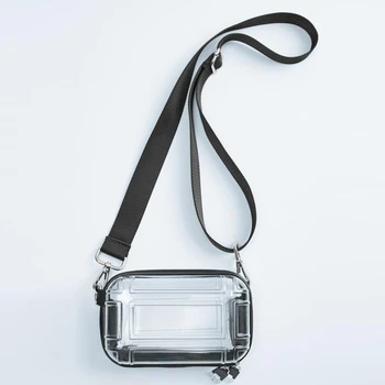 Женски Crossbaody чанта прозрачен компютър козметична чанта дизайн куфар цип рамо пратеник чанти измиване мини грим чанти