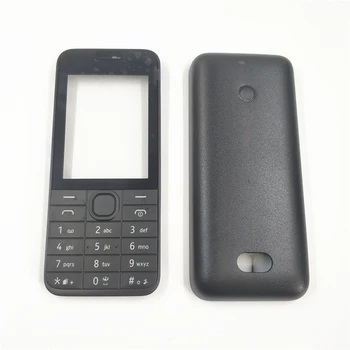 За Nokia 208 пълен пълен мобилен телефон жилища капак случай + английски клавиатура и иврит клавиатура резервни части