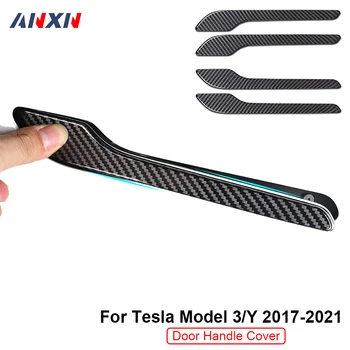 За Tesla Модел 3/Y 2017-2021 Кола врата дръжка капак подстригване протектор стикер врата дръжка обвивка комплект ABS аксесоари за кола 4бр